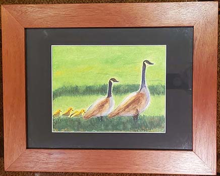 Watercolor painting of ducks