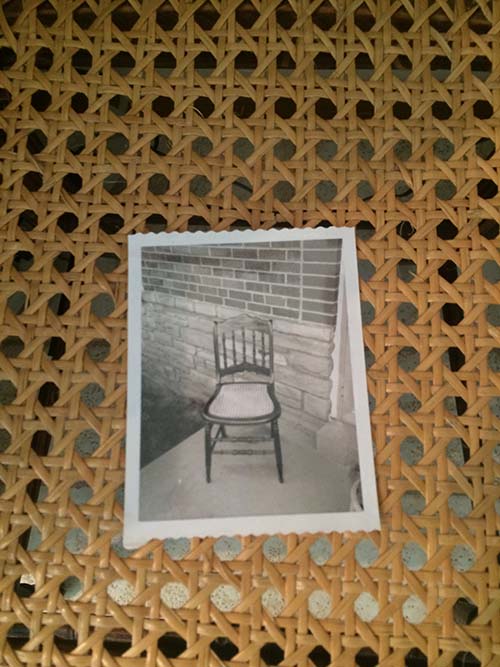 photos of chair before caned seat was added